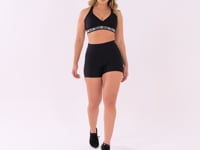 Top Fitness Feminino Nadador Preto Com Elástico Canelado Intense Dlk