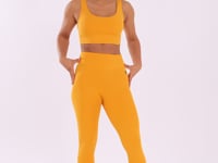 Legging Fitness Feminina Amarelo Com Cós Largo Oasis Dlk