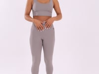Legging Fitness Feminina Cinza Com Cós Largo Oasis Dlk