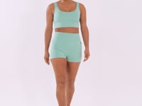 Short Fitness Feminino Verde Com Cós Largo Oasis Dlk