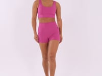Short Fitness Feminino Rosa Fúcsia Com Cós Curvo E Largo Oasis Dlk