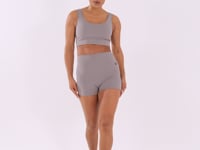 Short Fitness Feminino Cinza Com Cós Largo Oasis Dlk