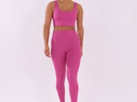 Top Cropped Fitness Feminino Rosa Fúcsia Com Recortes Oasis Dlk