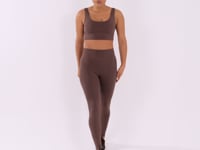 Legging Fitness Feminina Marrom Com Cós Largo Oasis Dlk