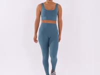 Top Cropped Fitness Feminino Azul Com Recortes Oasis Dlk