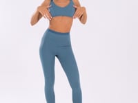 Top Fitness Feminino Azul Com Elástico Cruzado Oasis Dlk