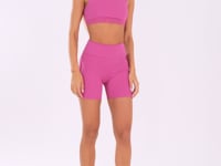 Bermuda Fitness Feminina Rosa Fúcsia Com Elástico Lateral Oasis Dlk