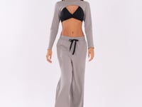 Cropped Bolero Moletinho Cinza Oasis Dlk