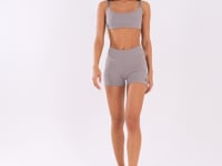 Short Fitness Feminino Cinza Com Recortes Oasis Dlk