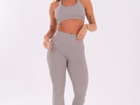 Calça Flare Feminina Cinza Com Fenda Oasis Dlk
