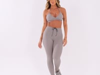Legging Fitness Feminina Cinza Com Cadarço Oasis Dlk