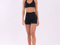 Short Fitness Feminino Preto Com Elástico Na Cintura Oasis Dlk