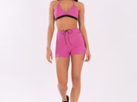 Short Fitness Feminino Rosa Fúcsia Com Cadarço Oasis Dlk