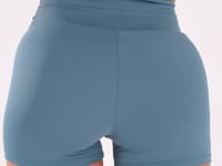 Short Fitness Feminino Azul Com Cadarço Oasis Dlk
