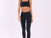Top Fitness Feminino Preto Com Decote Reto E Elástico Oasis Dlk