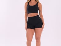 Short Fitness Feminino Preto Com Cós Largo Oasis Dlk