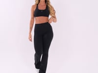 Calça Flare Feminina Preto Com Fenda Oasis Dlk