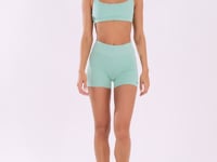 Short Fitness Feminino Verde Com Recortes Oasis Dlk
