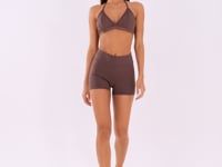 Top Fitness Feminino Marrom Com Bojo E Alças Finas Oasis Dlk