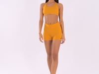 Top Fitness Feminino Nadador Amarelo Com Recortes Oasis Dlk