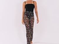 Calça Flare Feminina Tule Estampada Aurora Tropical Al Mare Dlk