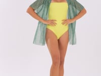 Kimono Tule Feminino Estampado Cestaria Verde Al Mare Dlk