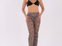 Calça Flare Feminina Tule Estampada Orla Geométrica Al Mare Dlk