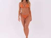 Top Biquíni Cortininha De Tela Com Bojo Removível Laranja Al Mare Dlk