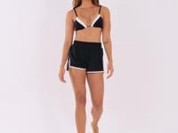 Short Soltinho Preto E Branco Com Transpasse Lateral Al Mare Dlk