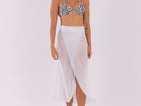 Saia Pareô Longa Crepe Branco Al Mare Dlk