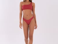 Calcinha Biquíni Fio Duplo Texturizada Vermelho Al Mare Dlk