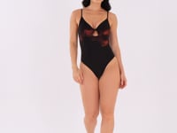 Maiô Com Bojo Removível Decote Torcido Beach Preto E Vermelho Dlk