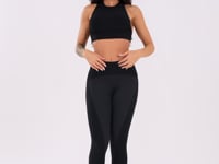 Legging Fitness Feminina Preto Com Recortes Harmony Dlk