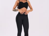 Legging Fitness Feminina Preto Cós Transpassado Harmony Dlk