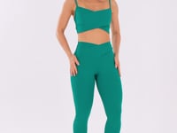 Calça Flare Verde Cós Transpassado Harmony Dlk