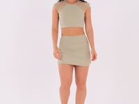 Cropped Feminino Oliva Manga Curta De Tela Harmony Dlk