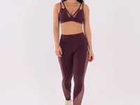 Legging Fitness Feminina Vinho Com Recortes Em Tela Harmony Dlk