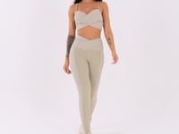 Top Fitness Feminino Oliva Texturizado Transpassado Harmony Dlk