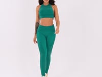Top Fitness Feminino Verde Decote Alto Harmony Dlk