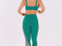 Top Fitness Feminino Verde Alça Dupla e Tela Harmony Dlk