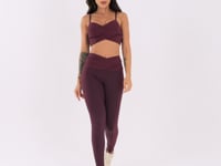 Legging Fitness Feminina Vinho Cós Transpassado Harmony Dlk