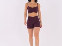 Short Fitness Feminino Vinho Com Cós Transpassado Harmony Dlk