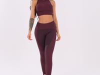 Top Fitness Feminino Vinho Decote Alto Harmony Dlk