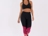 Calça Legging Happiness Com Recortes Preto Cereja E Rosé Dlk