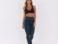 Calça Legging Happiness Com Recortes Texturizada Azul Marinho Dlk