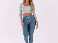 Calça Legging Happiness Com Cadarço Azul Marinho Dlk