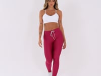 Calça Legging Happiness Com Cadarço Cereja Dlk