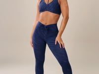 Top Fitness Feminino Euphoria Com Franzido E Amarração Estampa Brush Blue Dlk