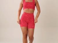 Short Fitness Feminino Euphoria Com Detalhe Vazado Estampa Brush Pink Dlk