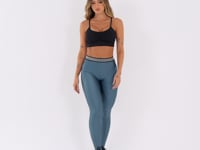 Calça Legging Happiness Com Elástico Étnico E Bolso Azul Marinho Dlk